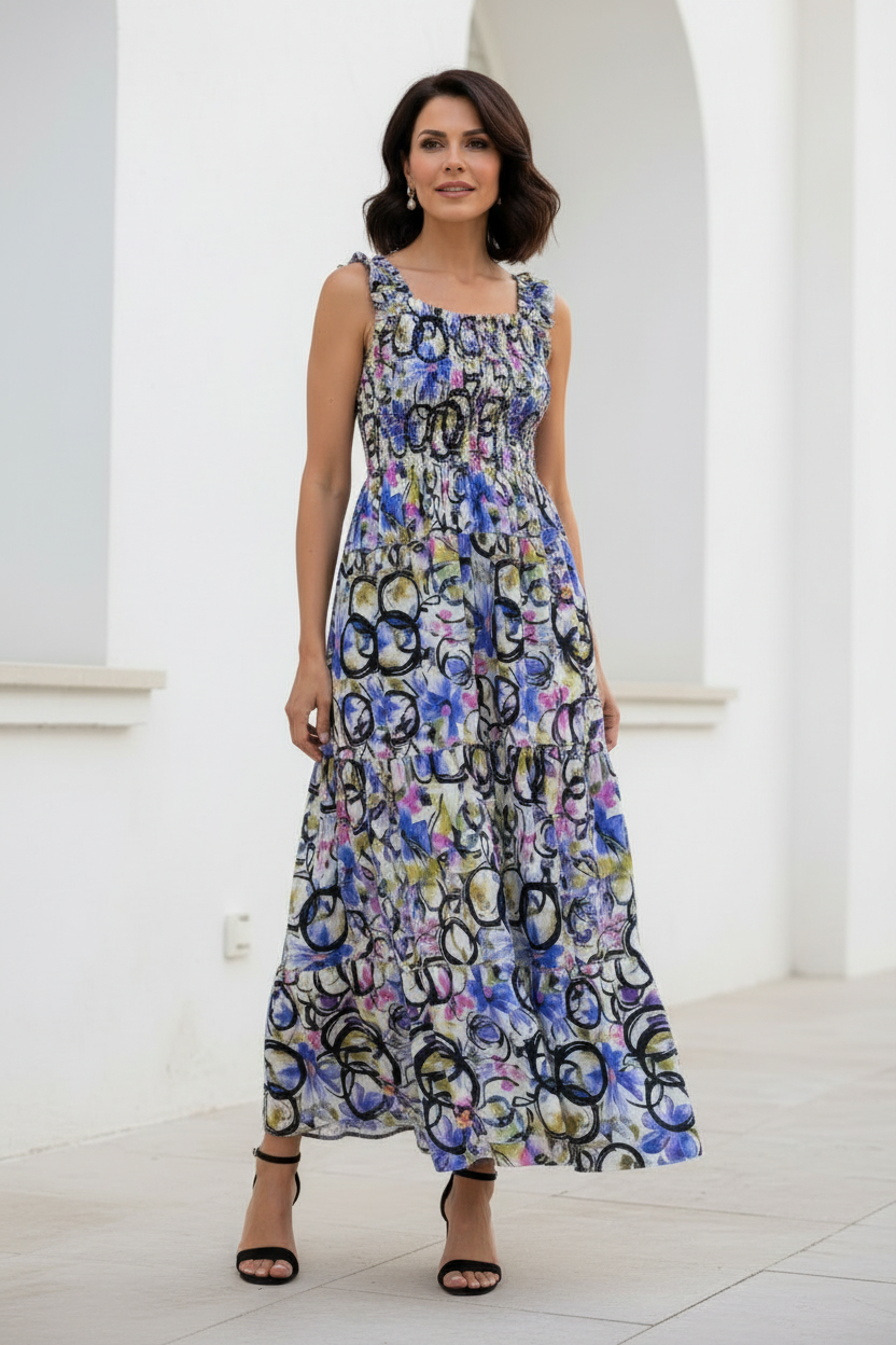 Vista frontal vestido floral