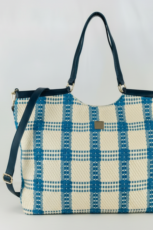 Bolso grande tweed azul