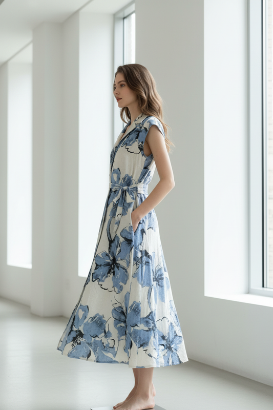 Vista lateral del vestido