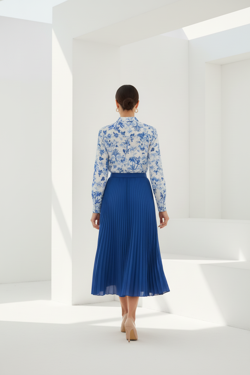 Vista trasera camisa floral
