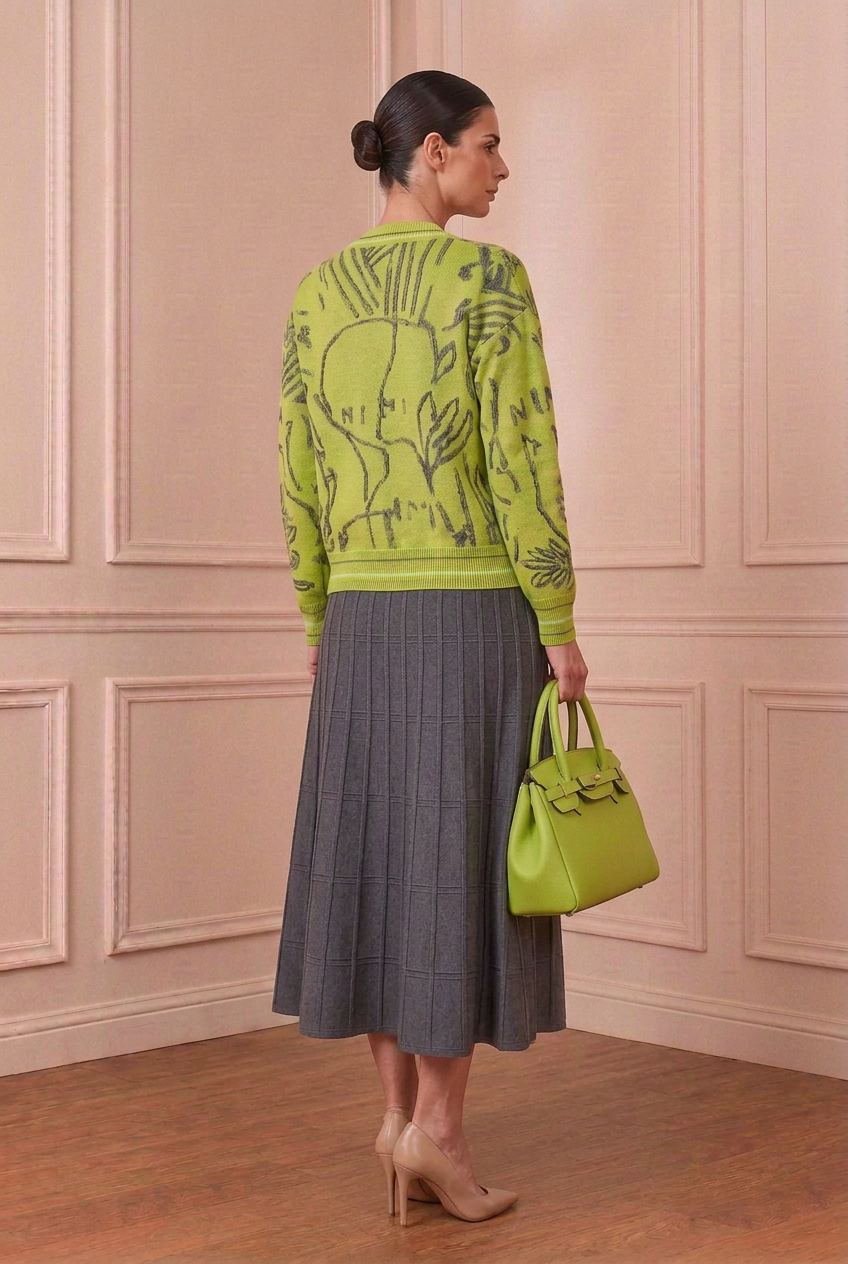 Vista trasera de la falda