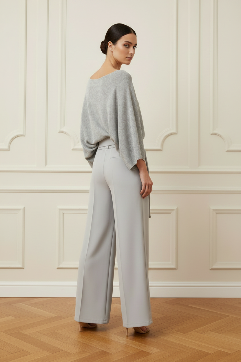 Vista trasera jersey oversize gris