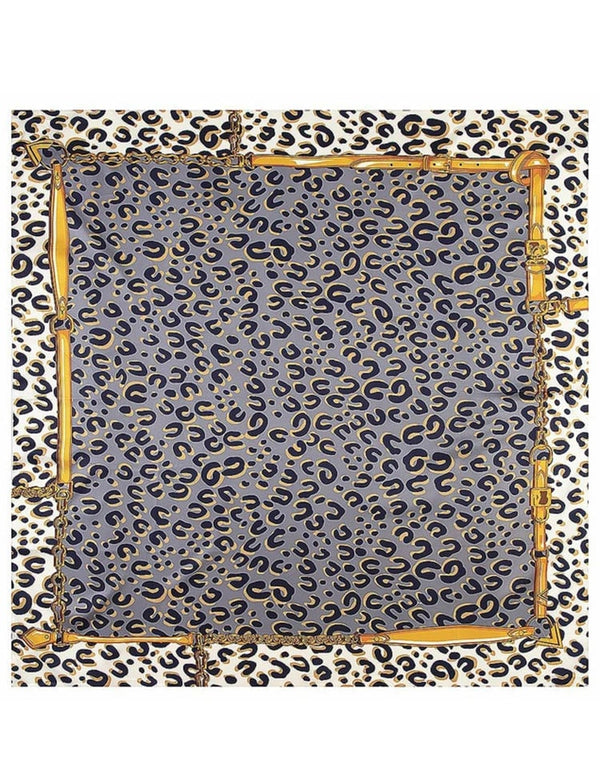 Pañuelo de seda animal print azul muestrarios tienda de ropa de mujer y accesorios de moda de mujer