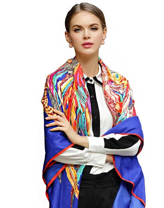 Pañuelo de seda corona apache azulón muestrarios tienda de ropa de mujer y accesorios de moda de mujer