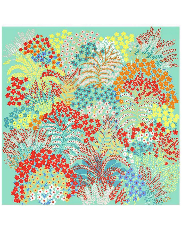 Pañuelo de seda flores de colores muestrarios tienda de ropa de mujer y accesorios de moda de mujer 