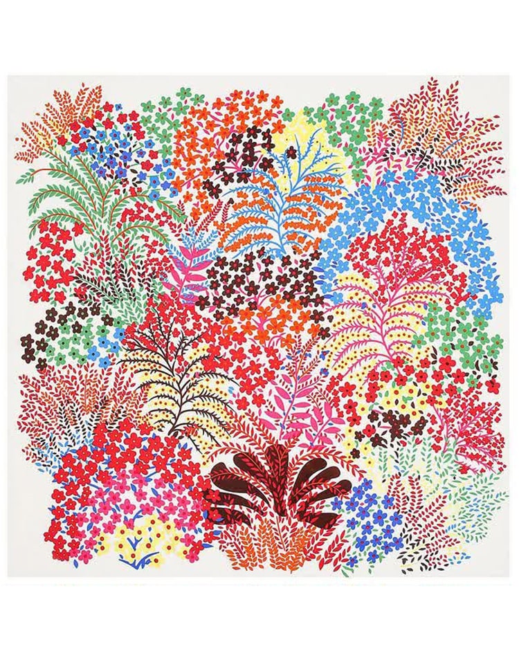 Pañuelo de seda flores de colores muestrarios tienda de ropa de mujer y accesorios de moda de mujer 