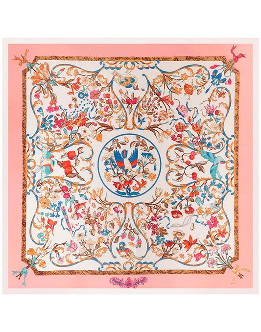 Pañuelo seda pájaros y flores muestrarios tienda de ropa de mujer y accesorios de moda de mujer